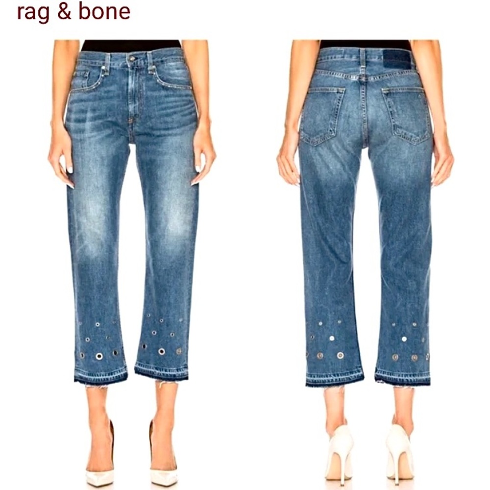 ⭐️HOST PIC⭐️10/3/24 🥂Rag & Bone ‘Riveted’ cropped Jeans, 24. A RARE Rag & Bone! - Picture 10 of 13